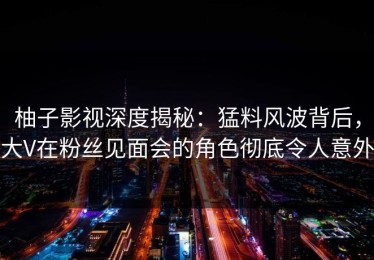 柚子影视深度揭秘：猛料风波背后，大V在粉丝见面会的角色彻底令人意外