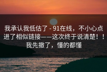 我承认我低估了 - 91在线，不小心点进了相似链接——这次终于说清楚！！我先撤了，懂的都懂